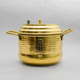 Pure Brass Idli Cooker Hammered Finish with Whistle Indicator & Brass Lid | Traditional 4 Plate 16 Idlis Steamer | Durable & Hygienic Brass Idly Maker